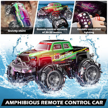 Load image into Gallery viewer, Remote Control Amphibious Monster Truck, 2.4GHz Dual Control with Watch &amp; Controller, 360° Rotating RC Car (Green)
