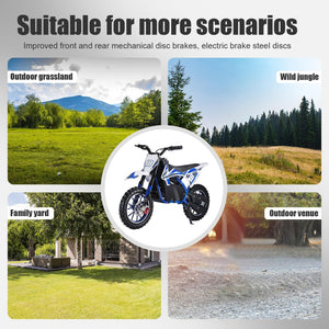 Dirt Bike, Electric Motocross Dirt Bike with Speeds up to 15.5 MPH for Uphill and Off-Road Conditions, Support Up to 150 LBS