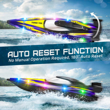 Load image into Gallery viewer, Remote Control Boat - 32+ KPH Fast RC Jet Boat with 9 Light Modes for Pools, Lakes &amp; Saltwater, 17&quot; Large RC Boats for Adults, Teens, Kids, Summer
