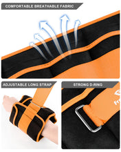 Load image into Gallery viewer, Adjustable Ankle Weights 1-10 LBS Pair with Removable Weight for Jogging, Gymnastics, Aerobics-Orange
