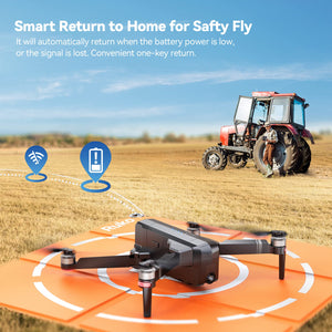 Drones with Camera for Adults 4K UHD Camera, 60 Mins Flight Time with GPS Auto Return Home, Brushless Motor, Black (with Carrying Case)