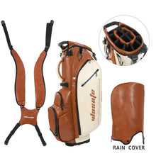 Load image into Gallery viewer, wosofe 14-Way Golf Stand Bag, Waterproof PU Leather, Redbrown Heritage

