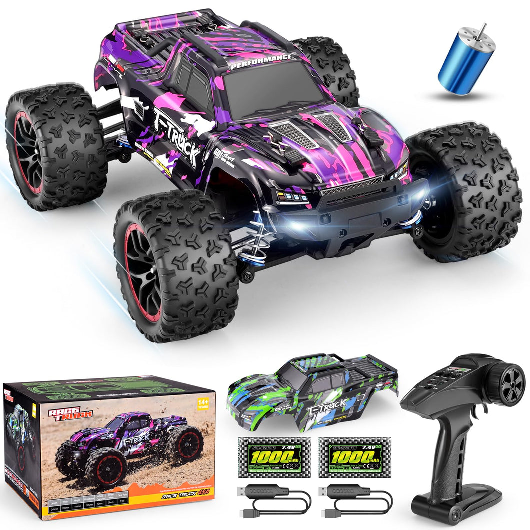 1/18 Scale Brushless Fast RC Cars 18859A, 4WD Off-Road Remote Control Trucks 48 KM/H Speed for Adults and Kids Boys