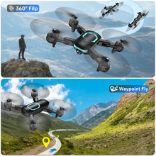 Load image into Gallery viewer, Drone with 1080P Camera for Beginners, Foldable, Altitude Hold, Gestures Selfie, Waypoint Fly, Headless Mode, 2 Batteries

