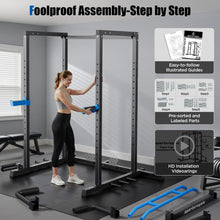 Load image into Gallery viewer, Sportsroyals Squat Rack, LAT Power Cage, Power Rack Multi-Function with Pulley System and Training Attachments for Home Gym

