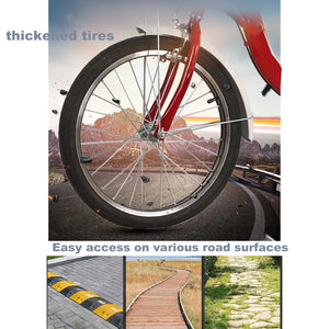 20 inch Adults Trike Tricycle, Single Speed 3 Wheel Bike Adult Trikes for Women Men Seniors, Brown