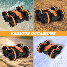 Load image into Gallery viewer, Amphibious RC Car for Kids, 4WD 2.4GHz Stunt Vehicle with Gesture &amp; Remote Dual Control, 360° Spins
