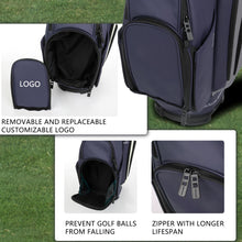 Load image into Gallery viewer, wosofe 14-Way Golf Cart Bag, Waterproof PU Leather, Blue/Grey Tour Style
