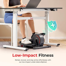 Load image into Gallery viewer, Sunny Health &amp; Fitness Smart Electric Motorized Under Desk Elliptical Cardio Exerciser
