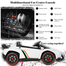 Load image into Gallery viewer, 2-Seater Ride on Car, Licensed Lamborghini Poison, 12V Battery Powered Kids Car w/ 2.4G Remote Control, 3 Speed, White
