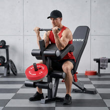 Load image into Gallery viewer, Eryntix Adjustable Workout Bench, 1600LBS Heavy-Duty Weight Bench with Leg Extension/Curl, Preacher Pad, 7-Position Incline/Decline/Flat, ISCC PLUS Certified for Home Gym Full Body Strength Training (Black, M1 Pro)

