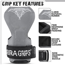 Load image into Gallery viewer, Cobra Grips Weight Lifting Gloves with Adjustable Neoprene Padded Wrist Wraps -  (PRO Gray Rubber)
