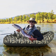 Load image into Gallery viewer, Goplus Inflatable Float Tube, Fishing Belly Boat with Fish Ruler, Pump, Storage Bag, Adjustable Straps, Fishing Float Tube for Angling, 350LBS Load Capacity (Large Camouflage, W/Rod Holder)
