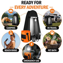 Load image into Gallery viewer, Portable Camping Shower Kit with Privacy Tent Heated Water Outdoor Shower
