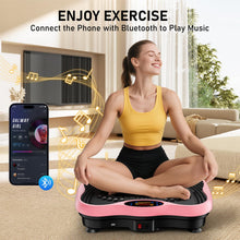 Load image into Gallery viewer, Vibration Plate Exercise Machine, 130 Levels Shake Fitness Vibrating Platform for Lymphatic Drainage Weight Loss, Bluetooth Fat Burner for Women Men, Pink
