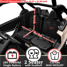 Load image into Gallery viewer, Maverick X3 24V Kids UTV 2 Seater Ride On Car with Remote Control 4WD Off-Road Buggy SxS Electric Vehicle, Black
