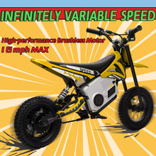 Load image into Gallery viewer, 36V 350W Electric Dirt Bike for Kids 8-14, Up to 16MPH Off-Road Electric Motorcycle with Explosion-Proof Tires - Yellow
