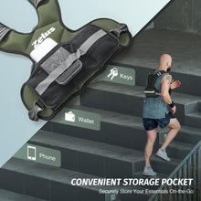 Load image into Gallery viewer, ZELUS Weighted Vest for Men and Women, Adjustable Body Weight Vest Exercise Set for Workouts, 4-10lb/11-20lb/20-32lb with 6 Ironsand Weights for Cardio Strength Training Walking Jogging, 4-10lb. Green
