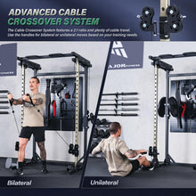 Load image into Gallery viewer, MAJOR FITNESS Drone3 Power Rack, 2500lbs Multi-Function Home Gym Squat Rack with Dual Pulley System, Pull-Up Bar &amp; J-Hooks, Heavy-Duty Steel Frame for Maximum Stability &amp; Strength Training
