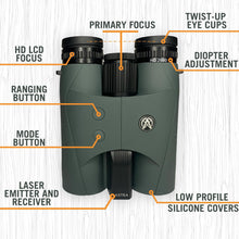 Load image into Gallery viewer, Astra Optix Laser Rangefinder Binoculars 10x42 for Hunting, Shooting &amp; Golf – 2600 Yard Range, Built-in Ballistics, HD LCD Display, Fast 0.1s ±1 Yard Accuracy (2600 Yard Version)
