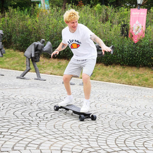 Electric Skateboards with Remote, 1200W Powerful Motor,28MPH Top Speed,4/6AH Large Battery,16/18Miles Long Range (Bright Yellow(4AH))
