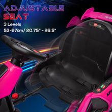 Load image into Gallery viewer, 24V 7.5 MPH Electric Go Kart with Adjustable Seat, Drifting Car Battery Powered Ride for 6-12 Years Old, Pink
