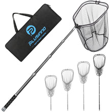 Load image into Gallery viewer, PLUSINNO Large Fishing Net, 7.7 FT Carbon Fiber Fish Net with Long Telescoping Handle, Kayak Fishing Gear Accessories Foldable Landing Net for Bass, Trout, Catfish, Fishing Gifts for Men Father
