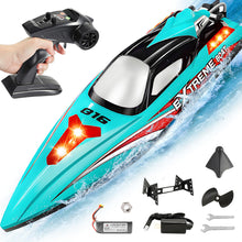 Load image into Gallery viewer, RC Boat, 18 inch Big Brushless Remote Control Boat for Adults and Kids, 55 KPH Large Fast RC Speed Boats - HJ816 Green
