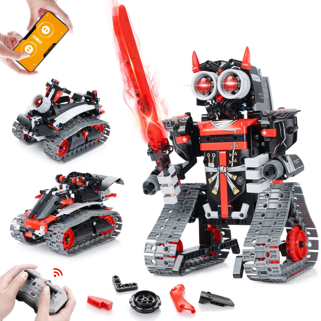 Robot Building Remote Control Gift STEM Building Kit for Boys 8-12 - 3 in 1 Educational Toys, Tracked Racer Car Tank Robotics