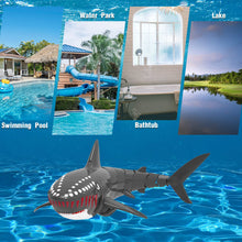 Load image into Gallery viewer, RC Shark Toys, 2.4Ghz 1:18 Scale High Simulation Remote Control Shark Swimming Pool Toy (Gray)
