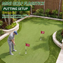 Load image into Gallery viewer, 2 Pack Golf Flagstick &amp; Hole Cup Set, 3ft Mini Putting Green Pin Flag
