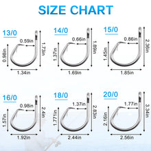 Load image into Gallery viewer, Fishing Hooks Tuna Circle Hook - 80pcs Stainless Steel Big Game Hooks 2X Strong Fish Short Shank Circle Saltwater Hook 13/0
