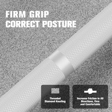 Load image into Gallery viewer, RitFit Elite 7ft Olympic Barbell, Robust 45lb Barbell for Weightlifting and Powerlifting, Superior Olympic Bar with Exceptional 500lbs Load Capacity, Weight Bar for 2” Standard Plates Sliver/White
