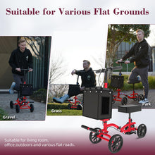 Load image into Gallery viewer, Fvzzin Lightweight Knee Scooter Crutch Alternative, Foldable &amp; Adjustable Knee Scooter for Adults for Foot Surgery, Steerable Knee Walker with Detachable Storage Basket, Includes DIY Stickers-Hot Red
