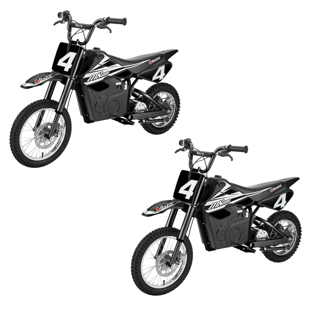 Razor MX650 Electric Dirt Bike, Black (2 Pack)