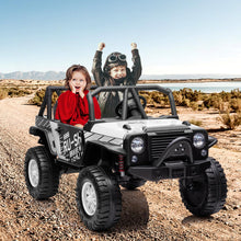 Load image into Gallery viewer, Kids Ride On Car - Electric Car for Kids Ages 3+, 110lbs Weight Capacity, 2 Seats with LED Headlights, White
