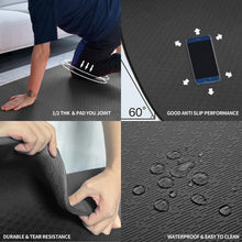 Load image into Gallery viewer, Hatha Yoga Large TPE Yoga Mat 6'x4'x1/2" Extra Thick Non-Slip Exercise Mat - for Yoga Pilates &amp; Home Gym Workouts(Black)

