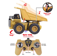 Load image into Gallery viewer, 2 PCS Remote Control Construction Vehicle Toy Set, Friction-Powered RC Excavator &amp; RC Dump Truck with Lights and Sounds
