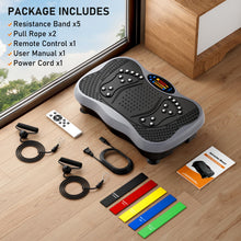 Load image into Gallery viewer, Vibration Plate Exercise Machine, 130 Levels Shake Fitness Vibrating Platform for Lymphatic Drainage Weight Loss, Bluetooth Fat Burner for Women Men, Gray
