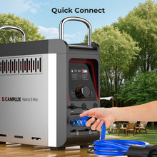Load image into Gallery viewer, CAMPLUX Nano 3 Pro, Battery Powered Portable Water Heater, 1 lb On-Demand Propane Camping Shower, On Ground Camp Water Heater &amp; Shower Pump, CSA Certified Safety
