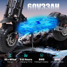 Load image into Gallery viewer, Electric Scooter Adult 7000W Brushless Motor Up to 55 MPH, 60V 33Ah Li-Ion Battery Range 65+ Miles, 13 &quot;All Terrain Tires
