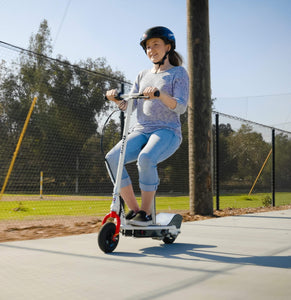 Electric Scooter - 8" Air-filled Tires, 200-Watt Motor, Up to 12 mph and 40 min of Ride Time, White