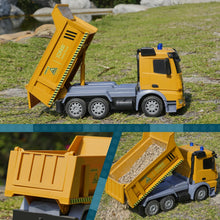 Load image into Gallery viewer, Remote Control Dump Truck Toys - RC Construction Vehicles with Blue Warning Lights, Trucks Toy
