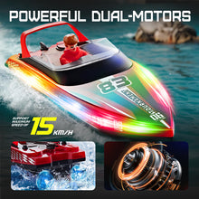 Load image into Gallery viewer, Remote Control Boat, 2 Packs 10 inch Fast Speed RC Boat 15 KPH for Pools &amp; Salt Water, Summer Toys for Adults and Kids
