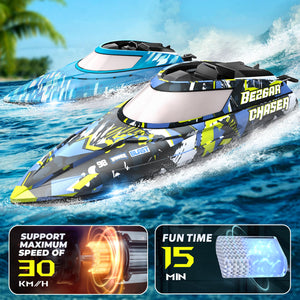 RC Boat, 2 Packs 12 inch Fast Speed RC Boat 30 KPH with A Portable Suitcase for Lakes & Pools & Salt Water, Summer Toys for Adults and Ideal Gifts for Kids
