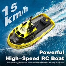 Load image into Gallery viewer, RC Boat, 1/72 RC Tugboat for Pools and Lakes, High-Speed Remote Control Boat with 40 Mins Play Time and Low Battery Reminder
