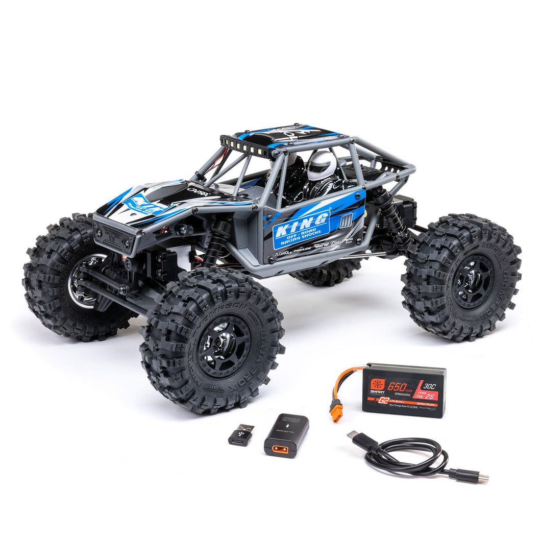 RC Truck UTB18 Capra 4WS 1/18th 4x4 RTR (Comes with Everything Needed to Run), Blue, AXI-1750T1