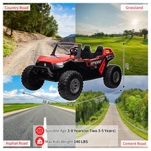Load image into Gallery viewer, 24V 2 Seaters Ride On UTV with Remote Control, Battery Powered Extra Large Ride Car Toy for 2 Kids, Red
