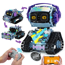 Load image into Gallery viewer, 3 in 1 STEM Robotics Toy Building Blocks Set, Programmable APP Remote Control Robot/Car Robot Coding Kit, STEM (433 Pieces)
