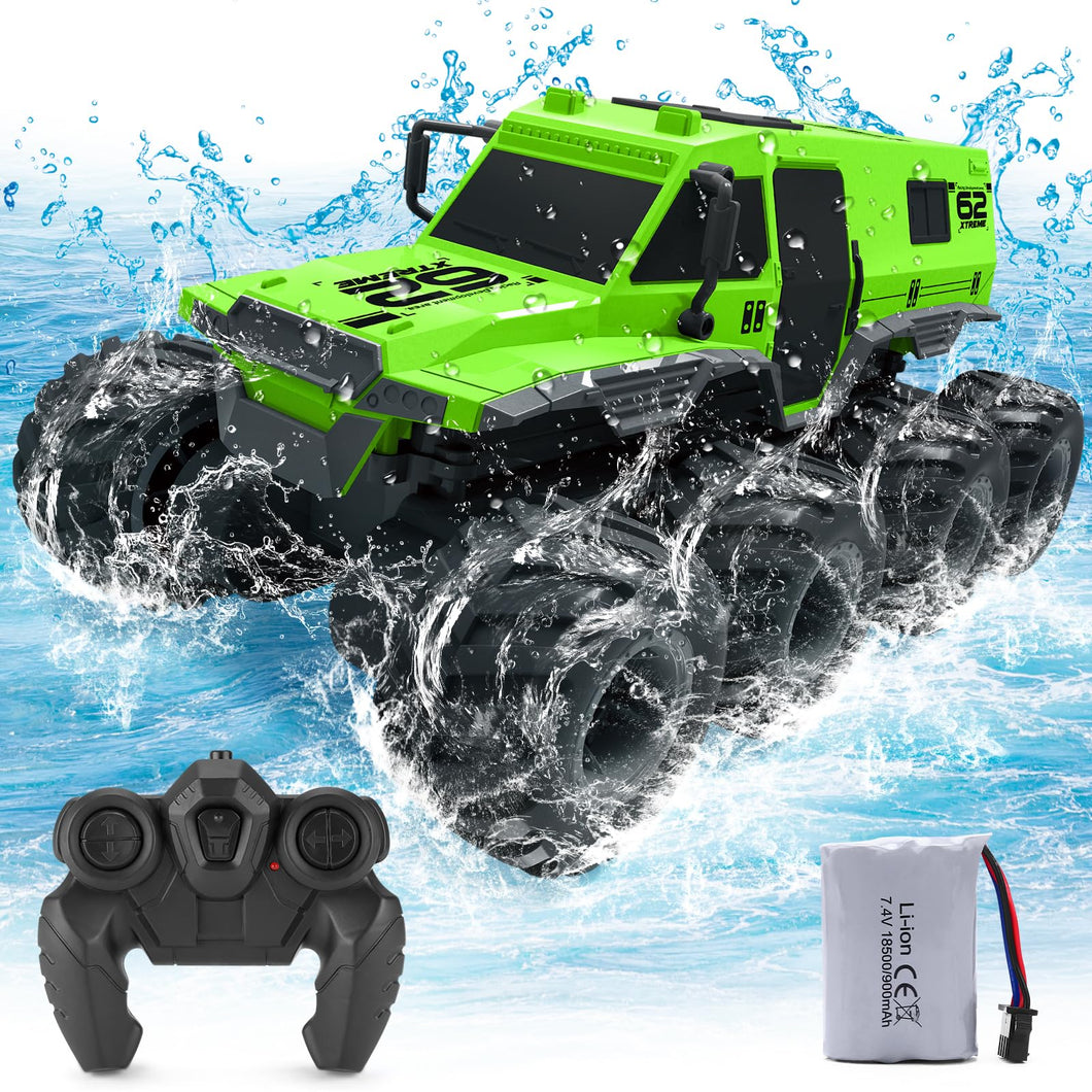 RC Trucks 8WD Offroad Waterproof,50Mins Playing Time Battery,1: 12 Large Remote Control Monster Truck, Amphibious